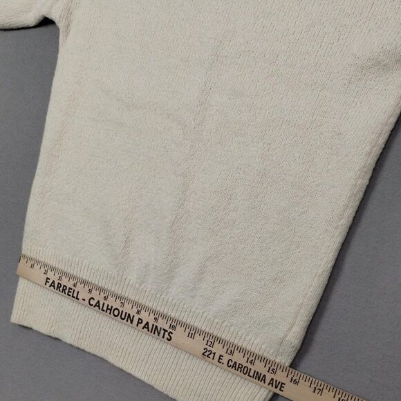 Banana Republic Wool Blend Long Sleeve Ribbed Hem Sweater Ivory Cream Size M - Picture 7 of 9